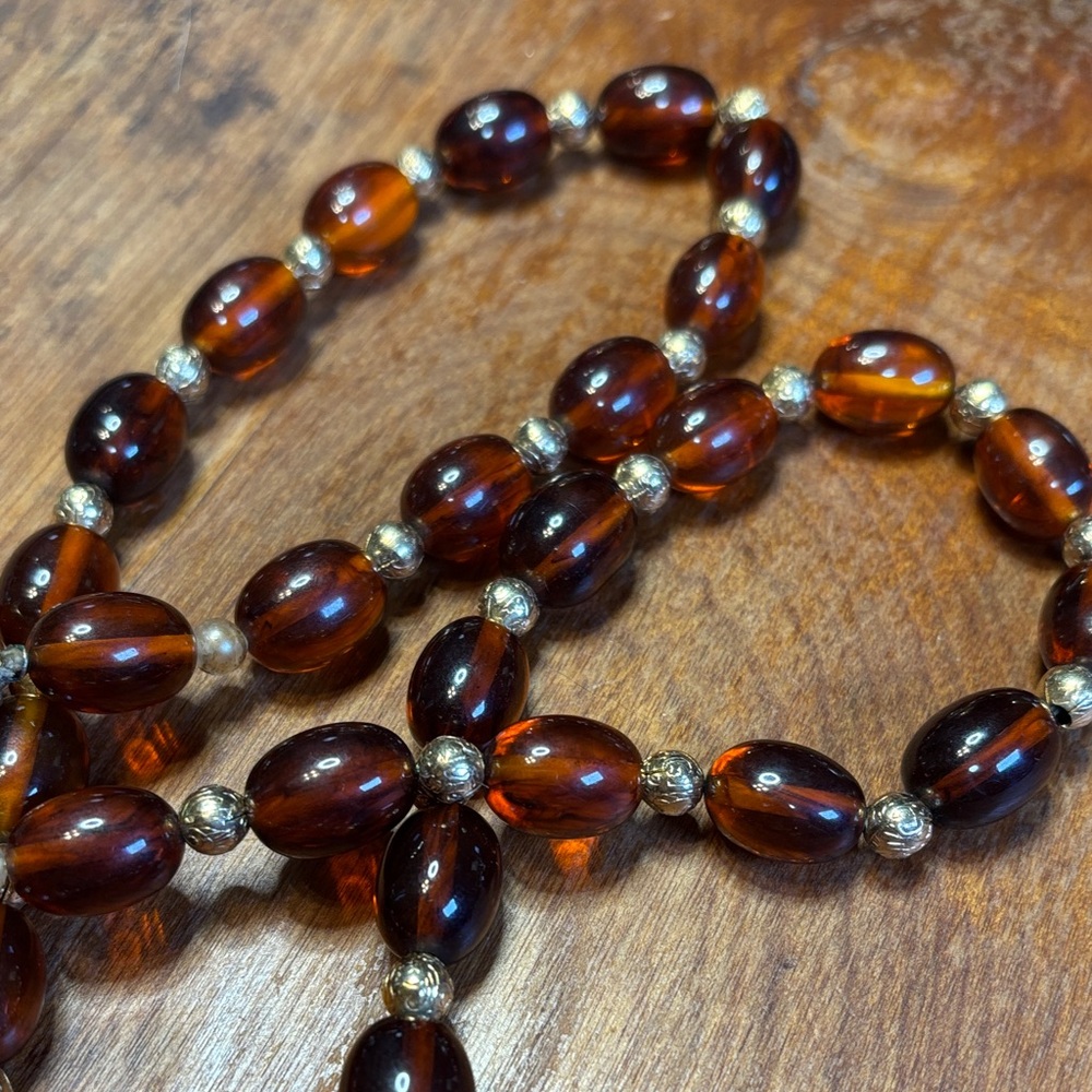 Accessocraft NYC faux amber necklace - Picture 4 of 11